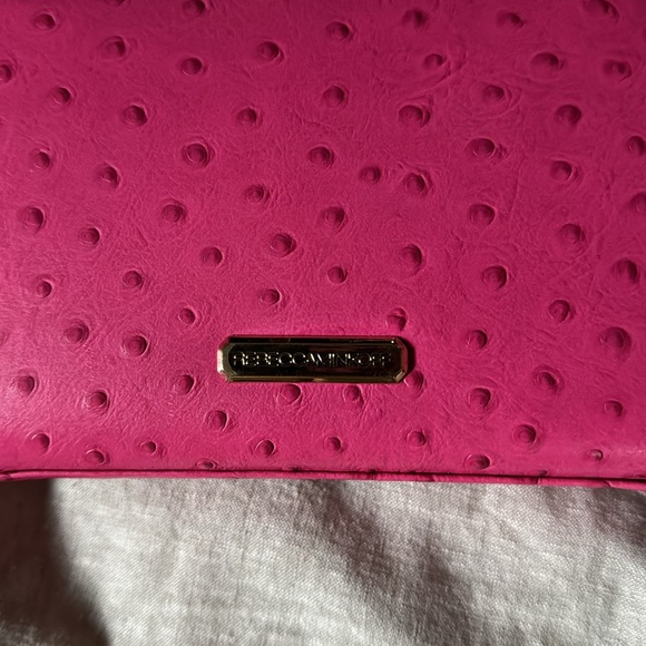 Rebecca minkoff pink ostrich embossed clutch shoulder bag - Picture 4 of 12